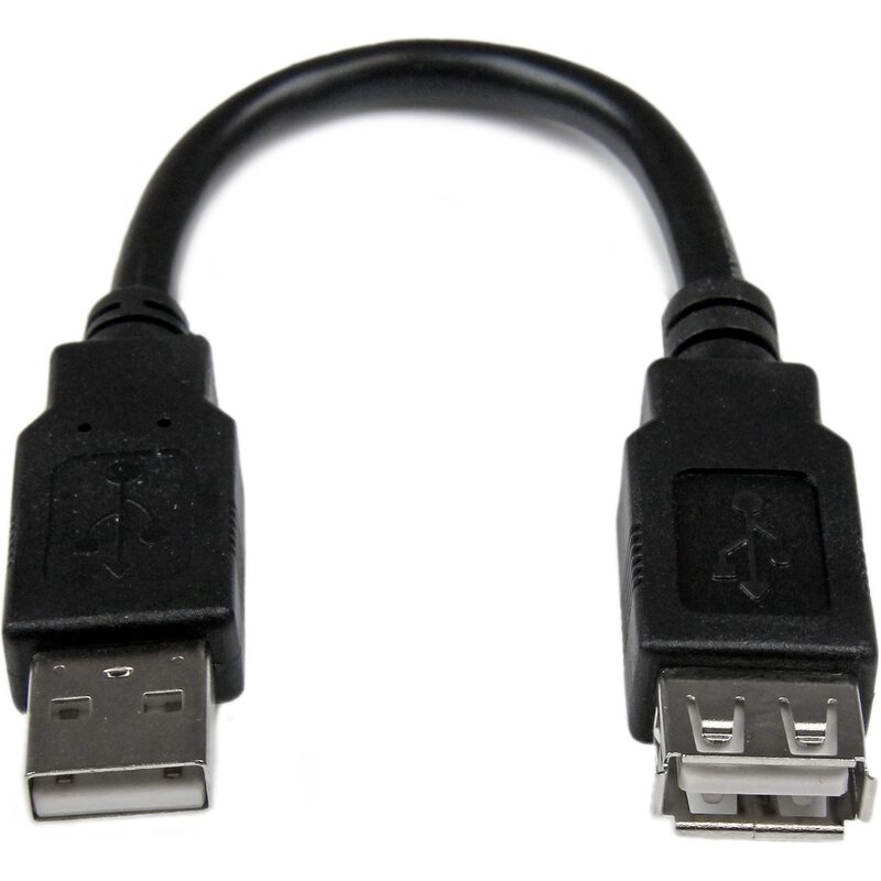 StarTech.com 6in USB 2.0 Extension Adapter Cable A to A - M/F - Extends the your current USB device cable by 6 inches