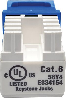 Eaton Tripp Lite Series Cat6/Cat5e 110 Style Punch Down Keystone Jack - Blue, TAA - RJ-45