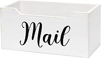 Elegant Designs Rustic Farmhouse Wooden Tabletop Mail Organizer Box