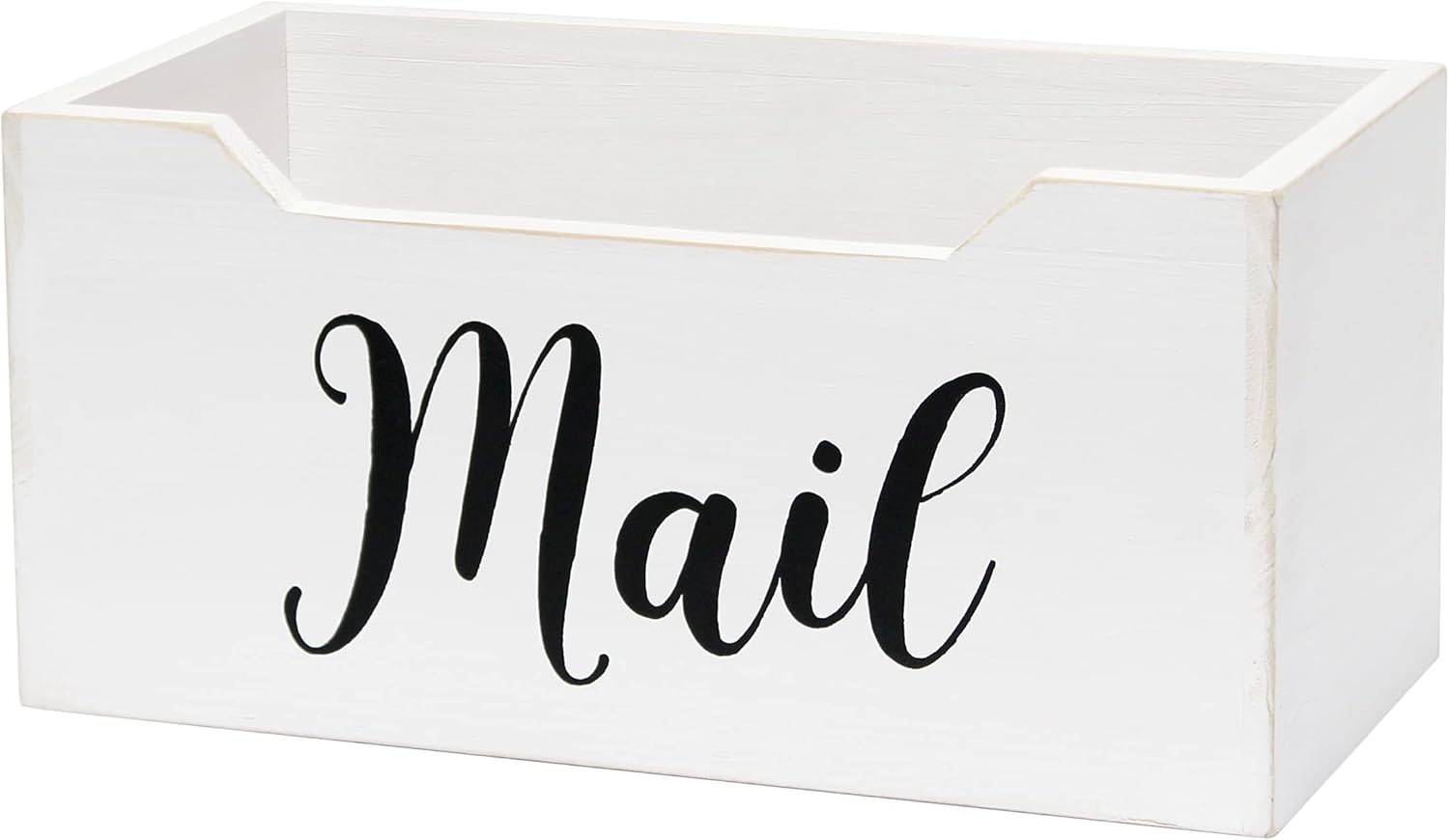 Elegant Designs Rustic Farmhouse Wooden Tabletop Mail Organizer Box