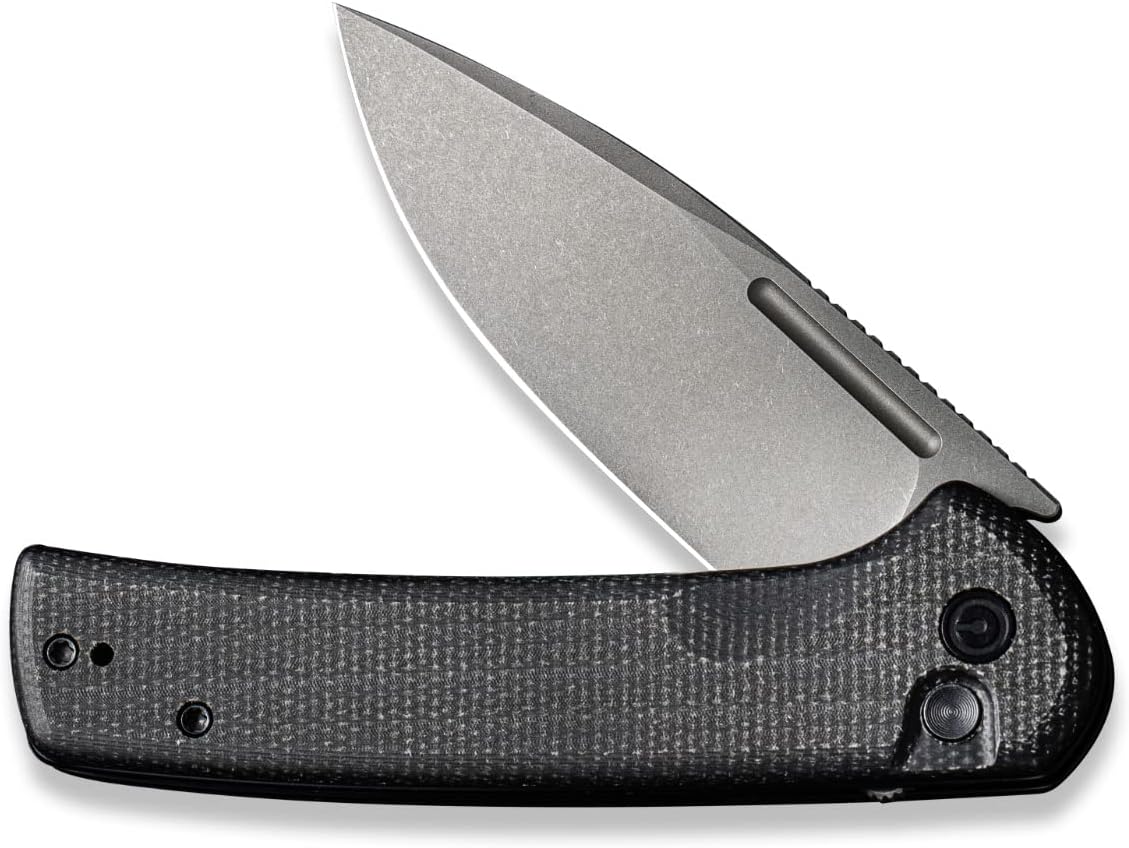 CIVIVI Conspirator Pocket Folding Knife 3.48in Blade, Micarta Handle, Button Lock