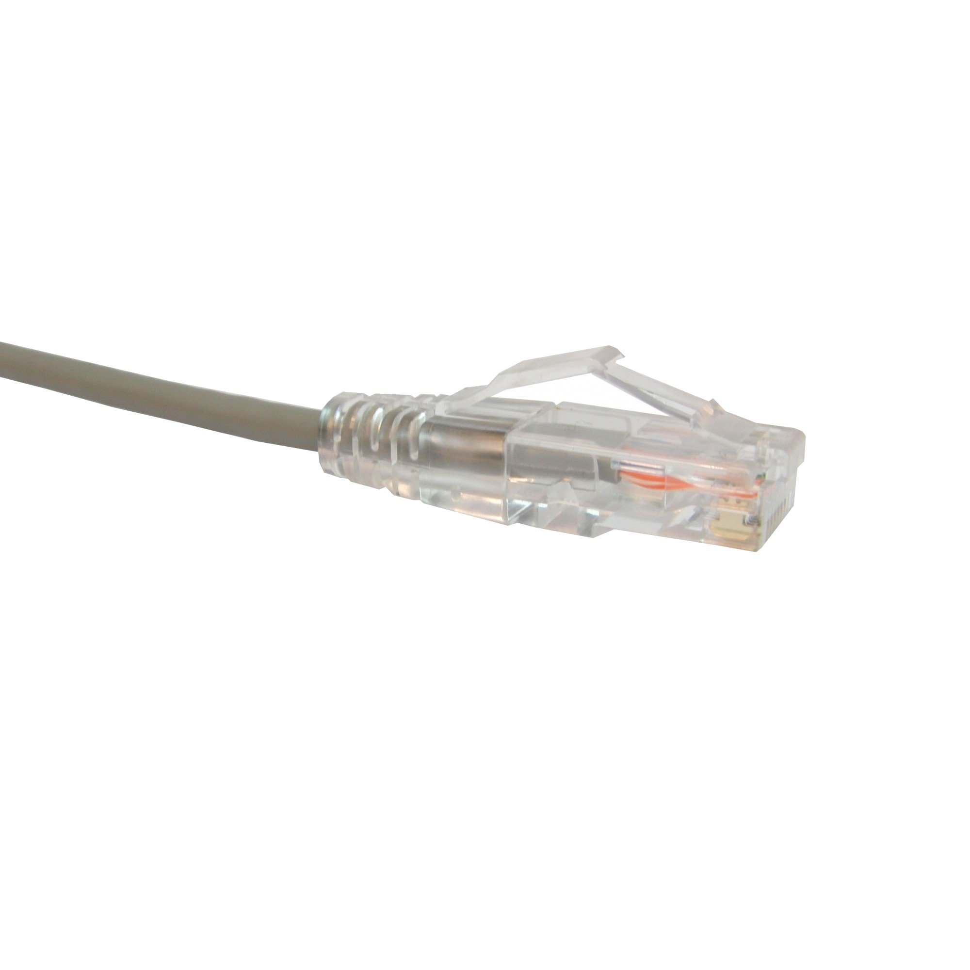 Unirise Usa Clearfit Slim Cat6 Patch Cable, Snagless, Gray, 1ft CS6-01F-GRY