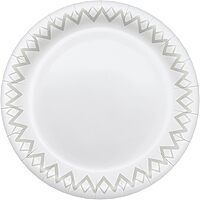 Highmark Disposable 6-3/4in Printed White Paper Plates - Pack of 125