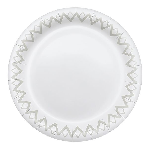 Highmark Disposable 6-3/4in Printed White Paper Plates - Pack of 125