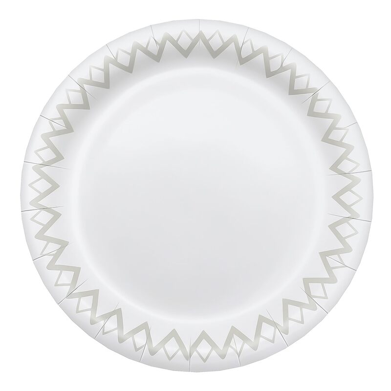 Highmark Disposable 6-3/4in Printed White Paper Plates - Pack of 125