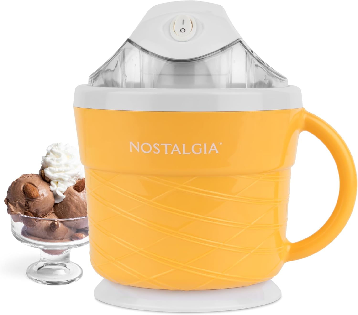 Nostalgia Electric Ice Cream Maker - Old Fashioned Soft Serve Ice Cream Machine Makes Frozen Yogurt - 1.5 Quart Tan