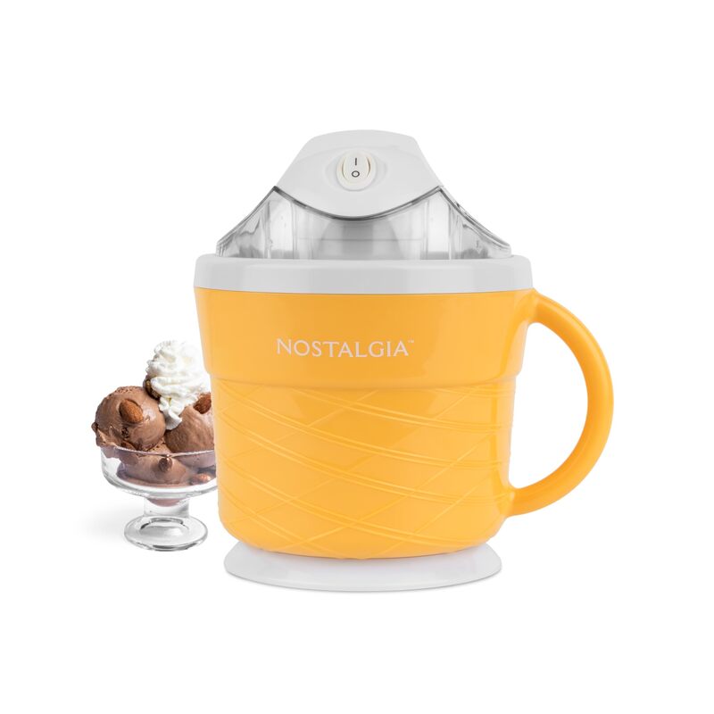 Nostalgia Electric Ice Cream Maker - Old Fashioned Soft Serve Ice Cream Machine Makes Frozen Yogurt - 1.5 Quart Tan