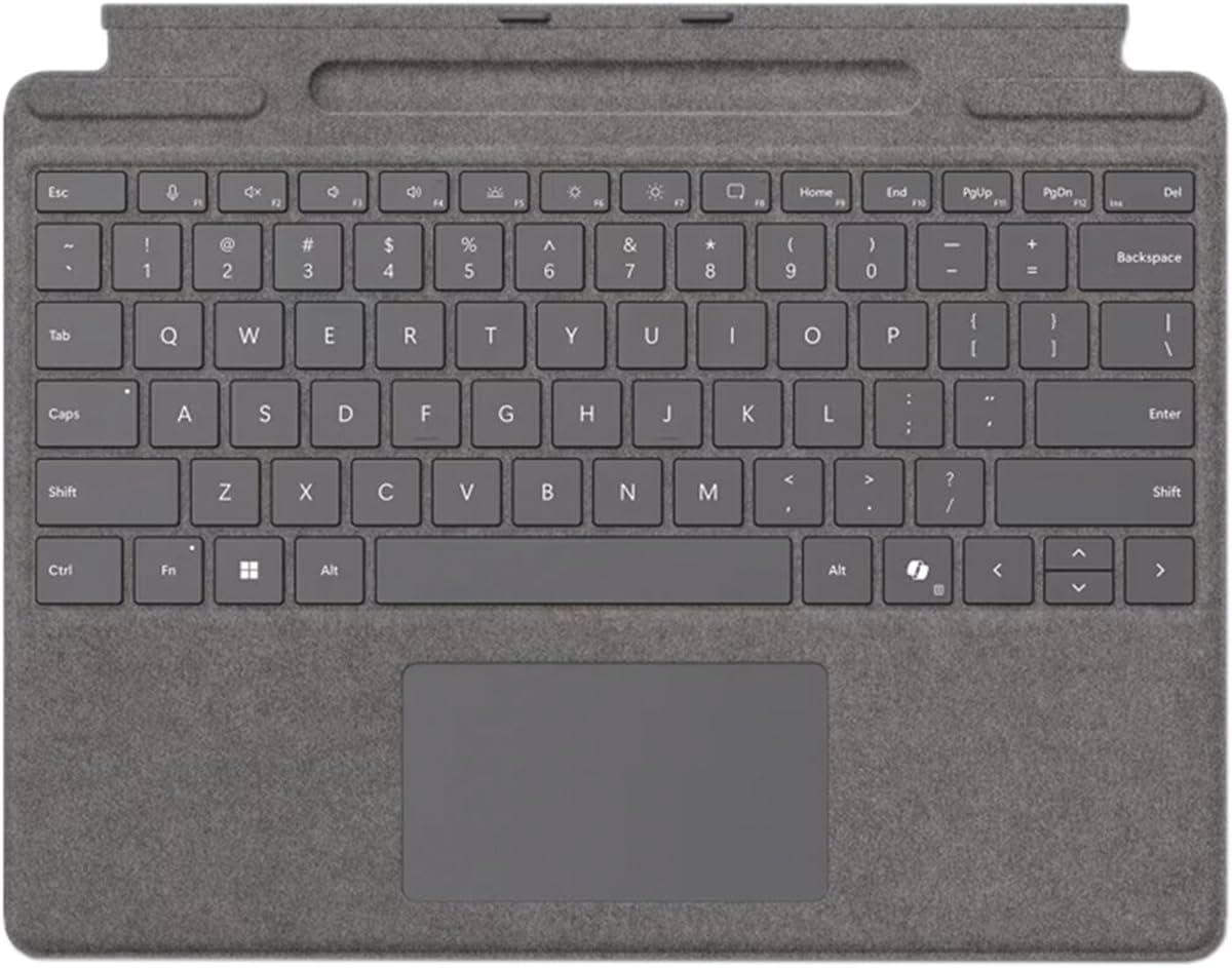 Microsoft Keyboard/Cover Case Microsoft Surface Pro 10, Surface Pro 8, Surface Pro 9, Surface Pro X Tablet - Platinum