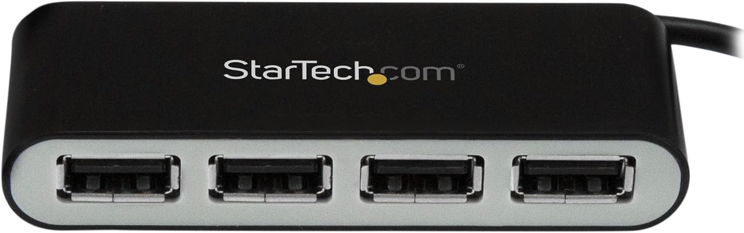 StarTech.com 4 Port USB 2.0 Hub - USB Bus Powered - Portable Multi Port USB 2.0 Splitter and Expander Hub