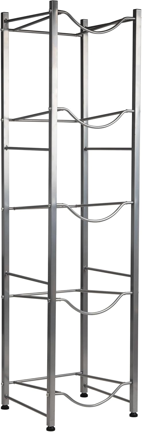MIND READER 5 Gallon Water Jug Stand, Water Bottle Holder, Water Cooler Rack, Metal, Silver