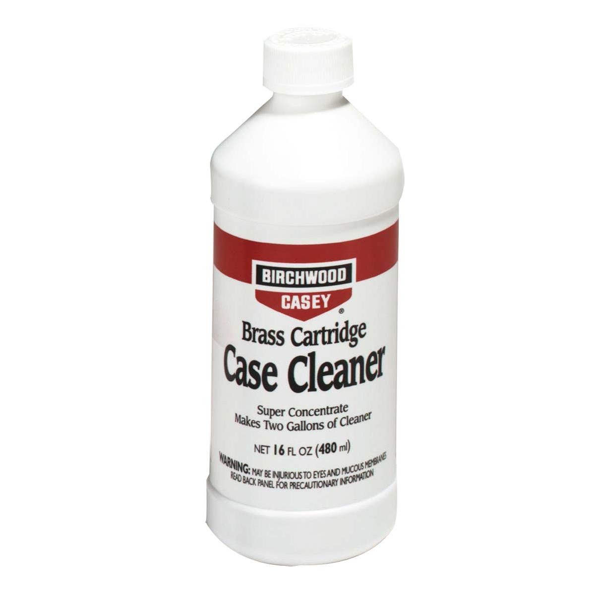 Birchwood Casey Brass Cartridge Case Cleaner, 16oz | Safe Reusable Super Concentrate Cleaning Solution for Removing