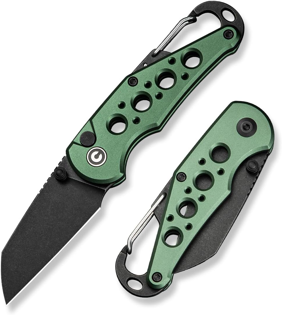 CIVIVI Pragma Folding Knife 2.2" Wharncliffe, Aluminum Handle, Carabiner & Bottle Opener