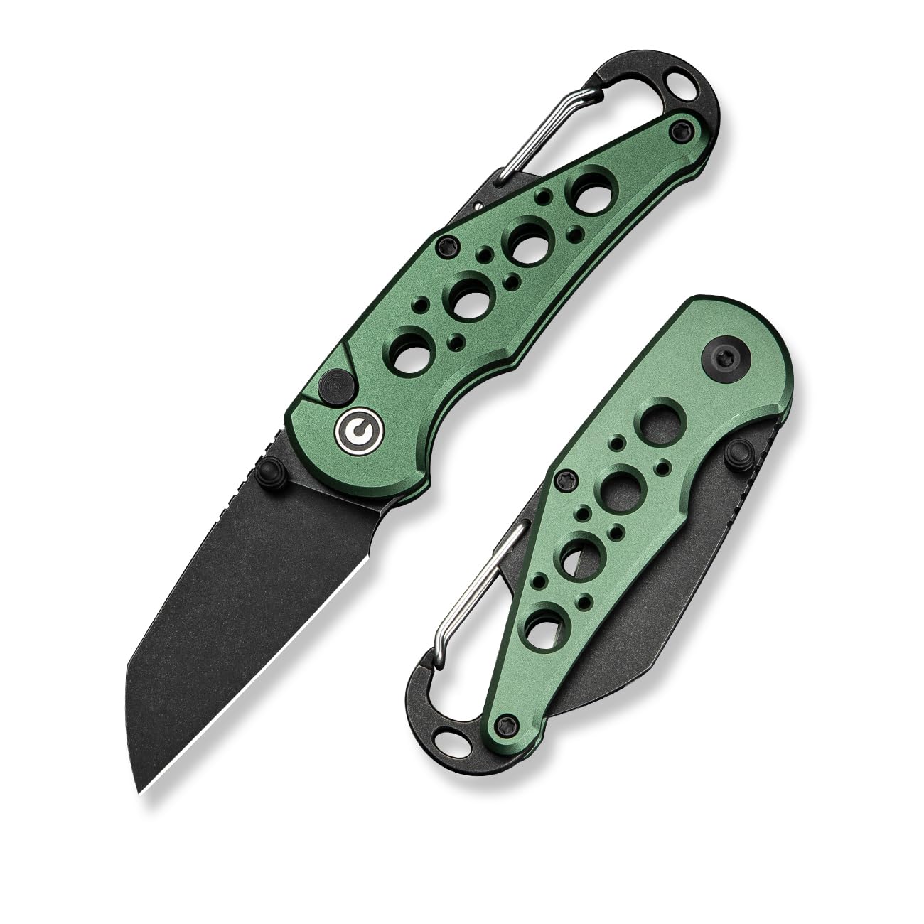 CIVIVI Pragma Folding Knife 2.2" Wharncliffe, Aluminum Handle, Carabiner & Bottle Opener