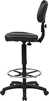 Office Star DC Series Adjustable Drafting Chair with Foot Ring and Sculptured Foam Seat, Black Vinyl