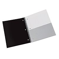 Office Depot® Brand Stellar Poly Notebook, 8-1/2" x 11", 5 Subject, College Ruled, 200 Sheets, Black