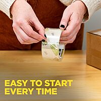 Scotch Sure Start Packing Tape, Clear, Holiday Wrapping Tape with Quiet Unwind and Easy Start, 1.88 in. x 22.2 yd