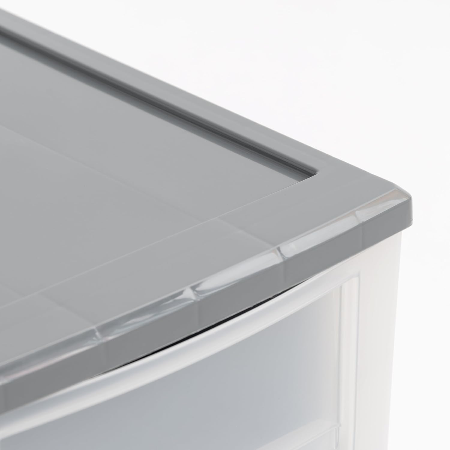 Iris Stackable Storage Bins With Drawers, 5-13/16inH x 8-3/4inW x 12-3/4inD, Gray, Set Of 5 Bins