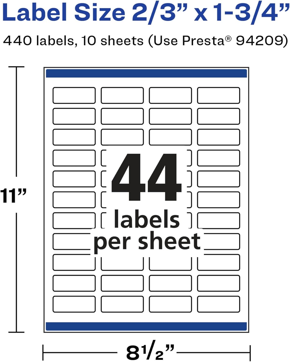 Avery Glossy White Rectangle Labels, Sure Feed Technology, 2/3" x 1-3/4", Print-to-The-Edge, Permanent Adhesive
