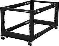 StarTech.com 4-Post Mobile Open Frame 19in Server Rack