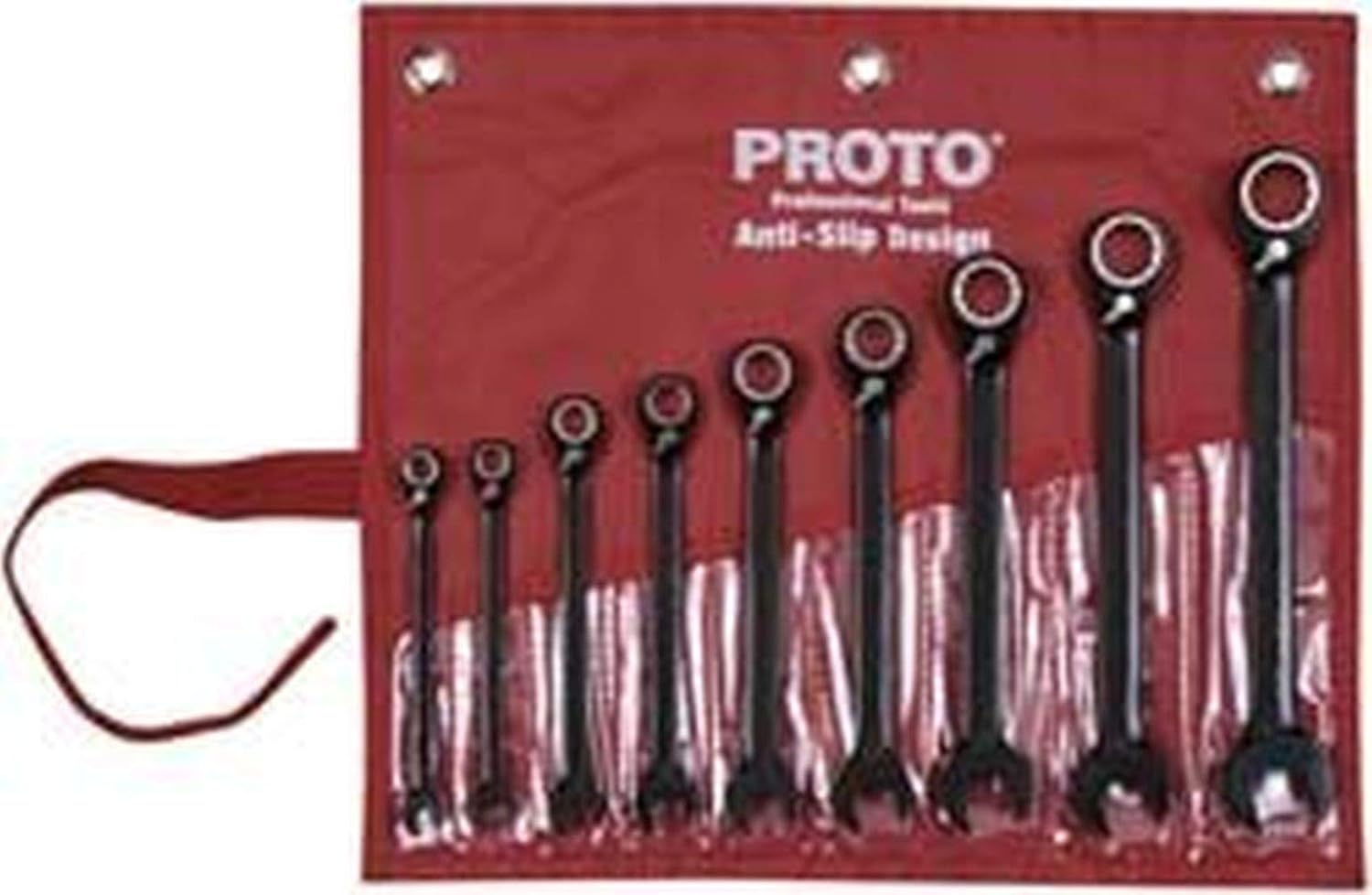 9 pc BLK Chrome Reversible Combo Ratchet Wrench Set - Spline
