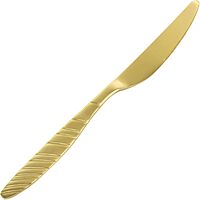 MegaChef La Vague 20 Piece Flatware Utensil Set, Stainless Steel Silverware Metal Service for 4 in Matte Gold