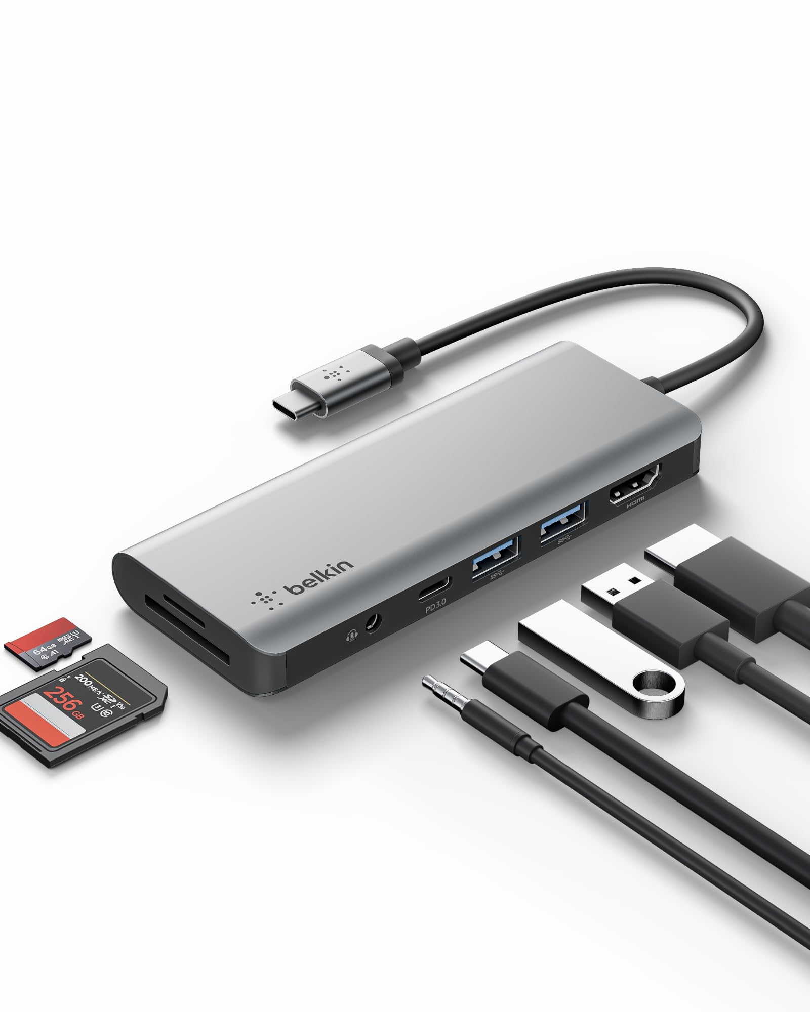 Belkin USB-C MultiPort Docking Station with 4K HDMI, SD & microSD Card Readers and USB-A Ports