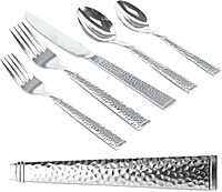 Gibson Home 45-Piece Flatware Set, Prato, Silver