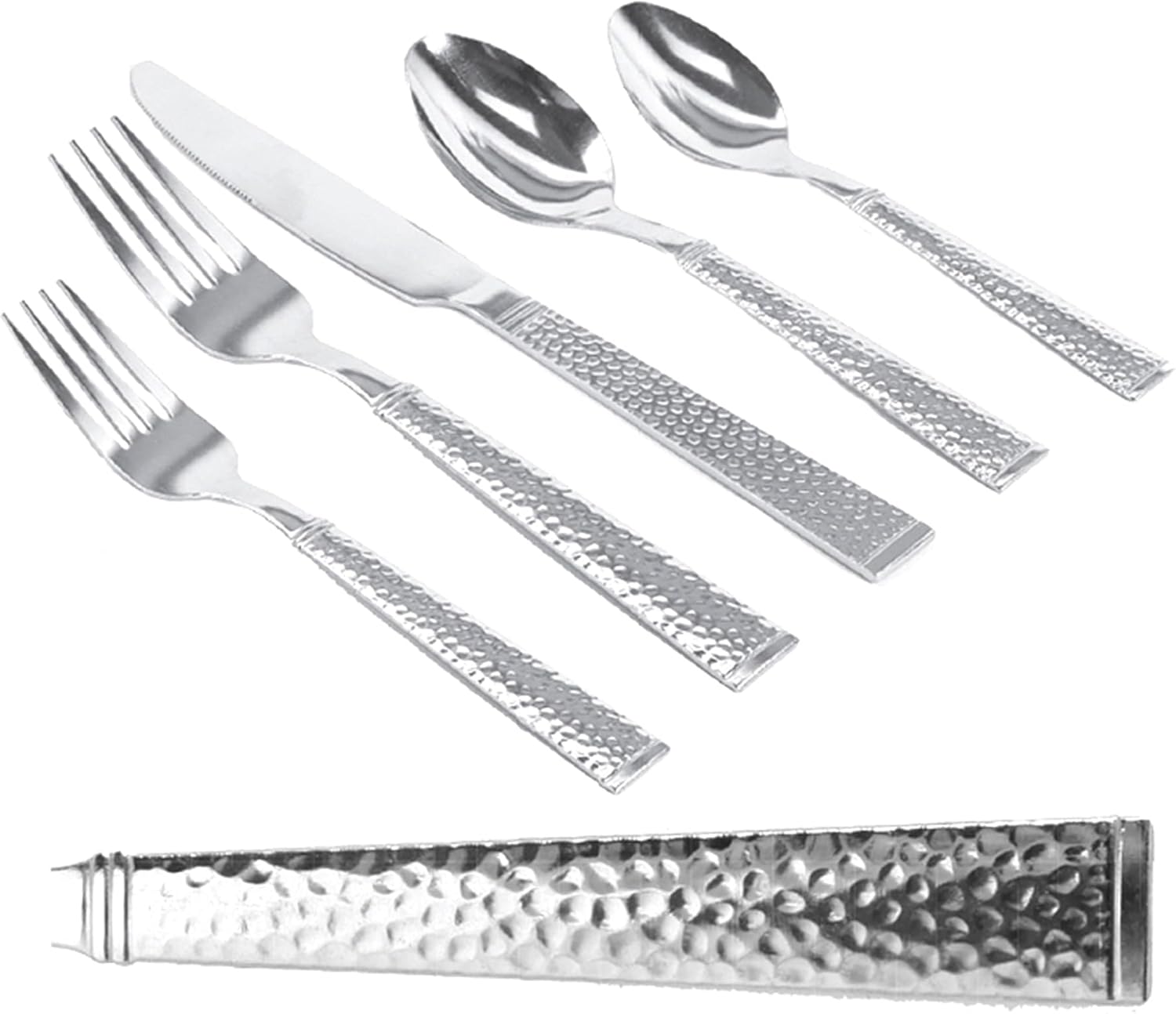 Gibson Home 45-Piece Flatware Set, Prato, Silver