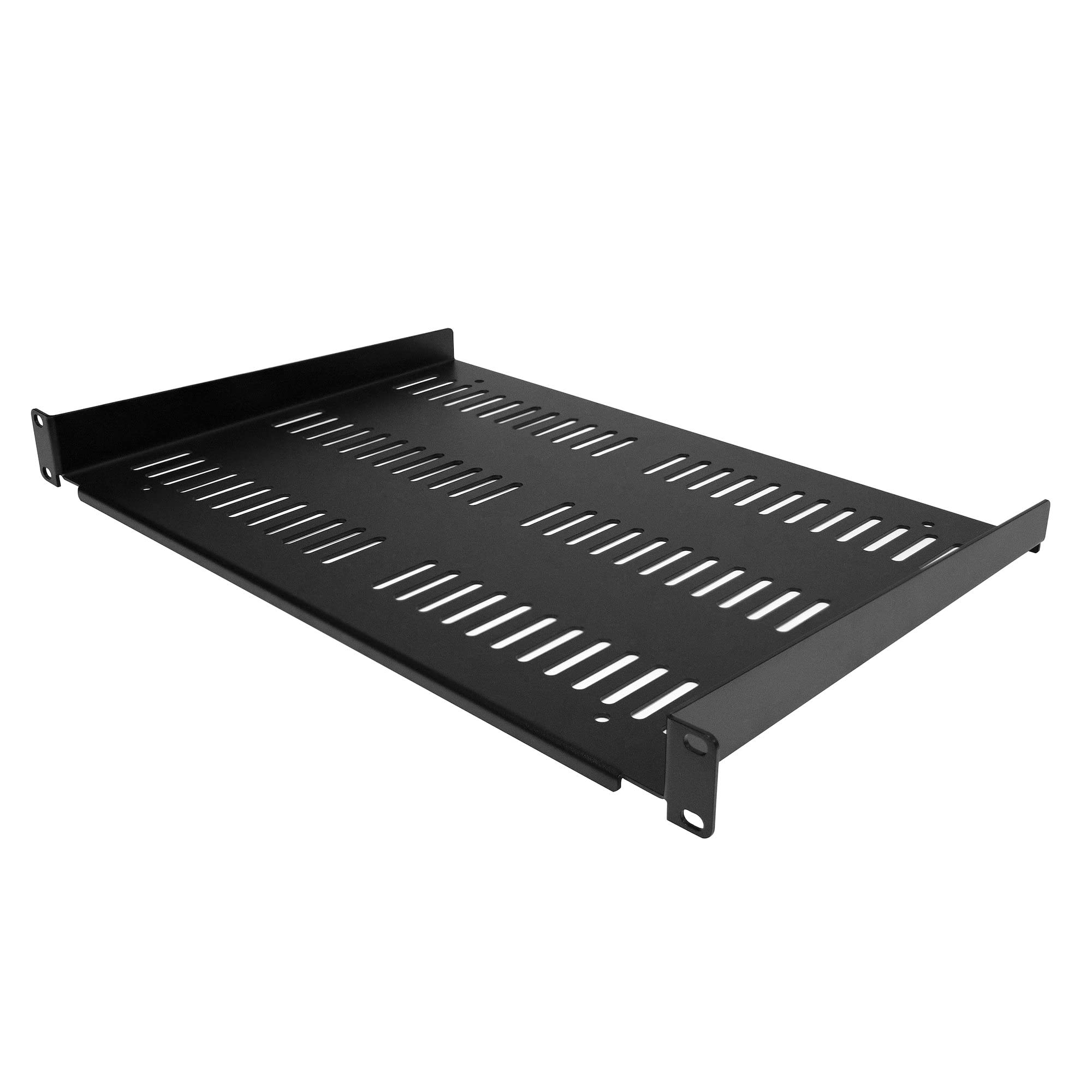 StarTech.com 1U Server Rack Shelf - Universal Vented Rack Mount Cantilever Tray for 19" Network Equipment Rack & Cabinet - Durable Design - Weight Capacity 55lb/25kg - 12" Deep (SHELF-1U-12-FIXED-V)