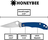 SPYDERCO Honeybee Micro Slipjoint Pocket Knife 1.68" Sandvik 12C27