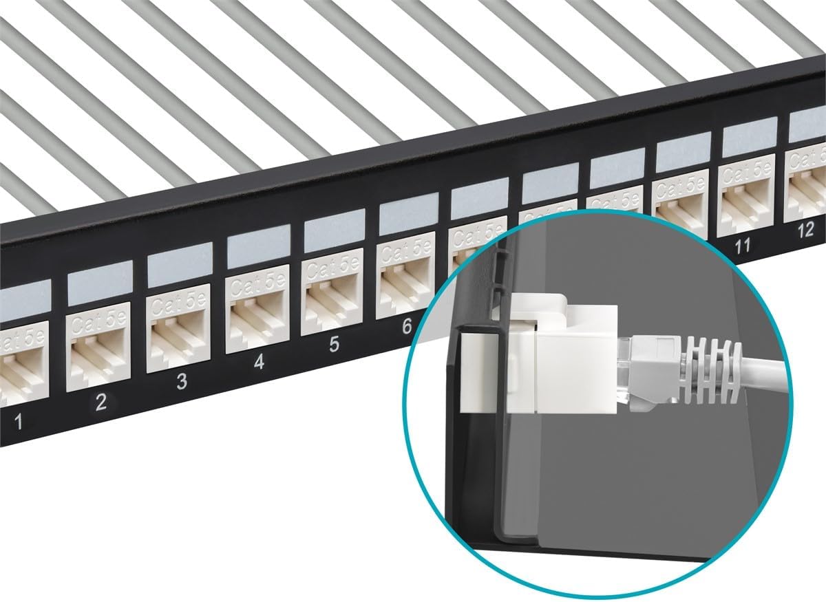Monoprice Cat5e RJ45 Feedthrough Keystone Jack - Inline Coupler Type, Fits Standard Keystone Devices, Single PCS, White