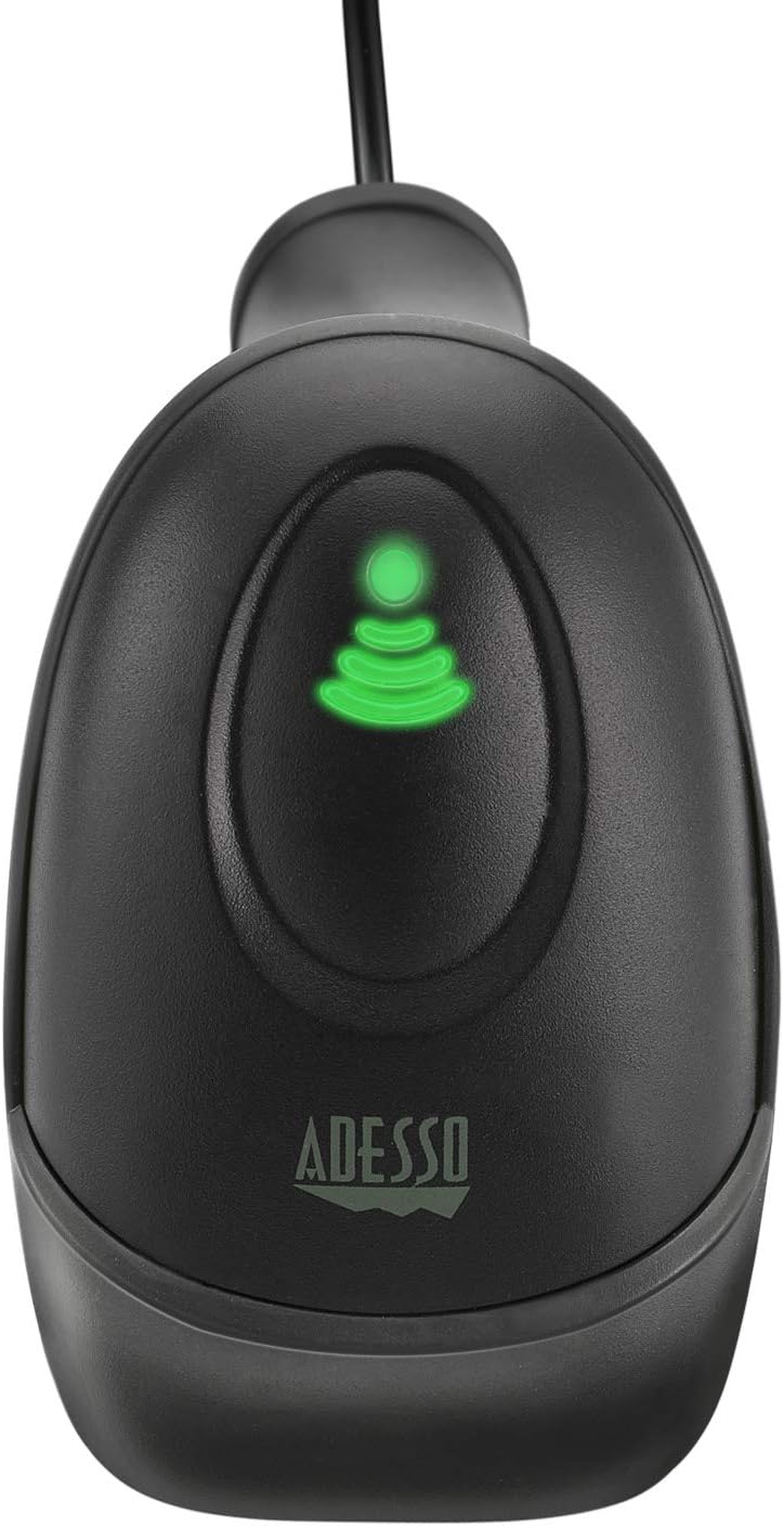 Adesso NuScan 2500TU Spill Resistant Antimicrobial 2D Barcode Scanner - Cable Connectivity - 12in Scan Distance