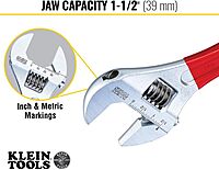 Klein Tools D507-12 Adjustable Drive Wrench, Forged with Extra Capacity Jaw and High Polish Chrome Finish