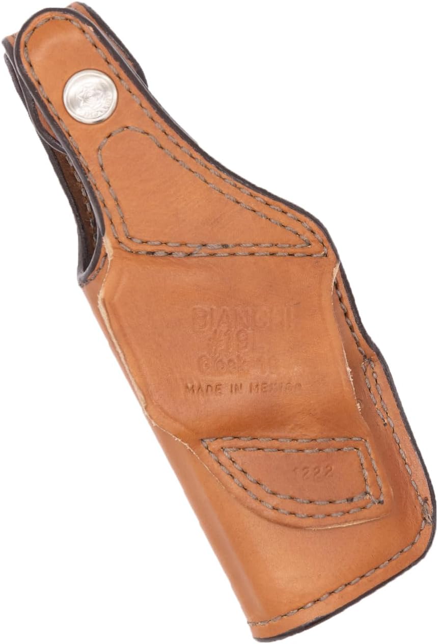 BIANCHI Model 19L Thumbsnap Suede-Lined Leather Belt Slide Holster