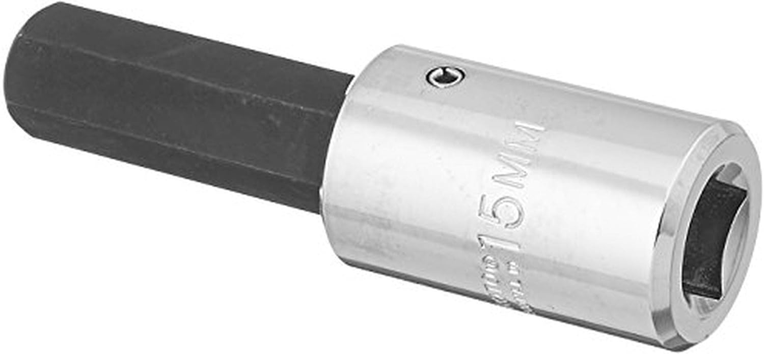Hand Hex Bit Socket: 1/2" Drive, 15 mm Hex