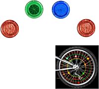 Nite Ize NSE-A1-4R3 See'Em Mini Spoke Lights - 4 Pack - Assorted