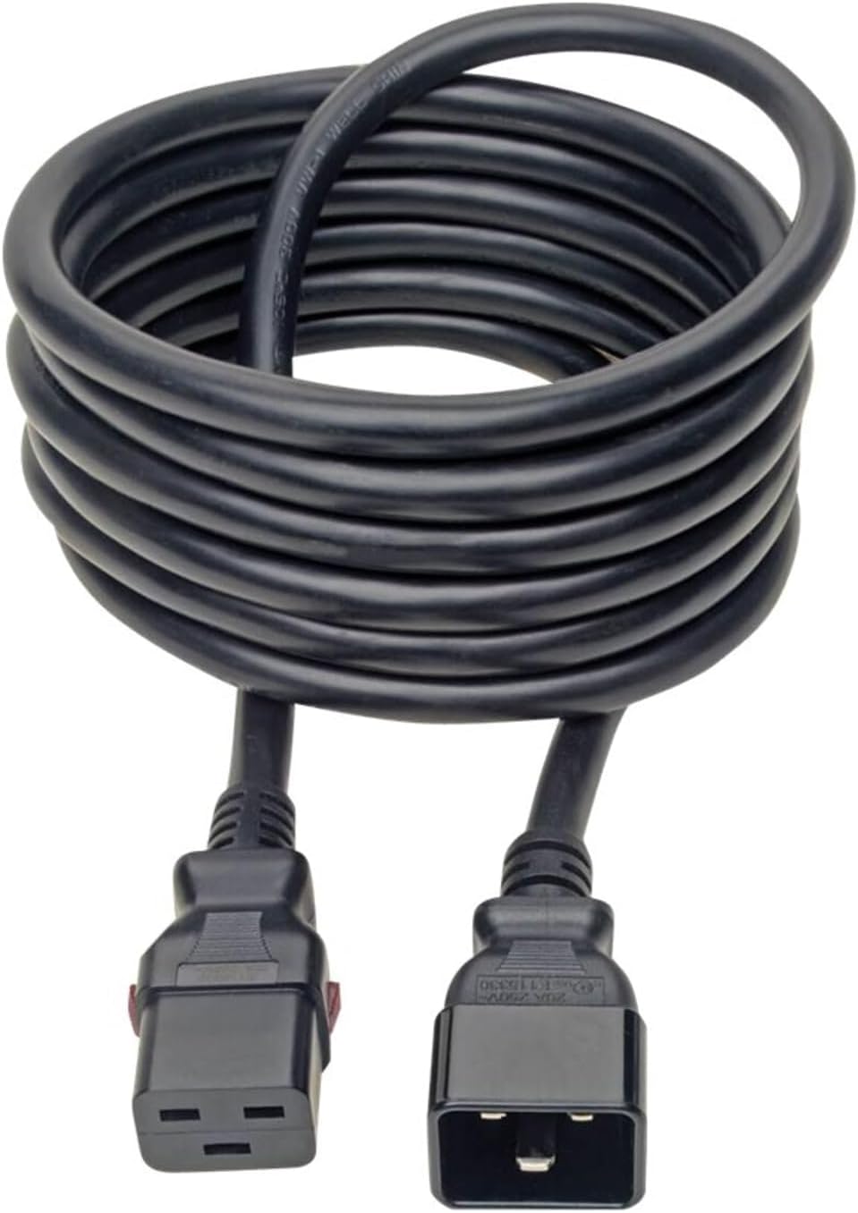 Tripp Lite Computer Power Cord (C20 to C19 Power Cord), Heavy Duty, Locking C19 Connector, 20A, 100-250V, 12AWG - P036-L10