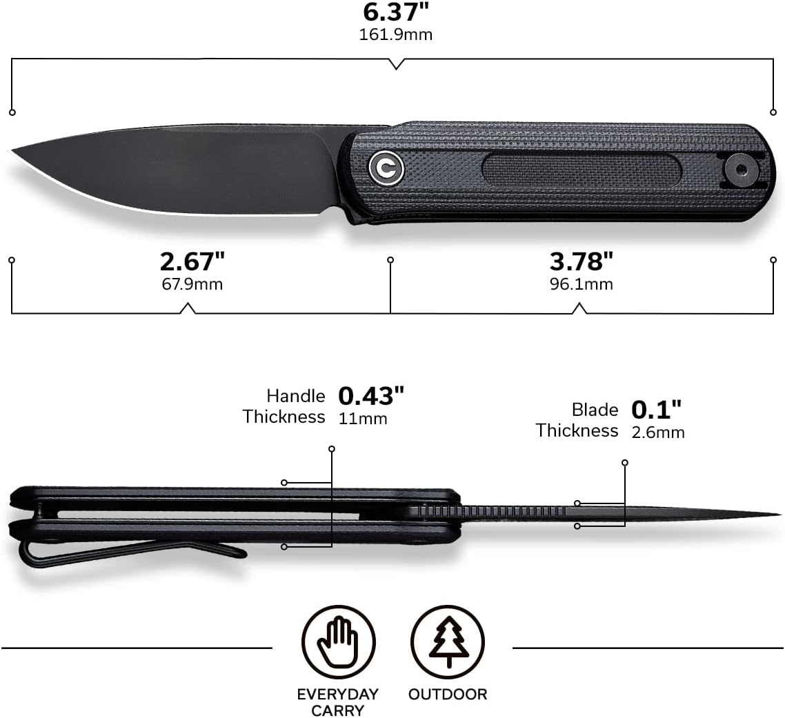 CIVIVI Foldis Pocket Folding Knife, 2.67-in Nitro-V Steel