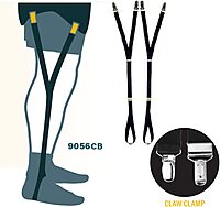 Hero's Pride Shirt Stays for Men, Durable Shirt Tucker for Police and Law Enforcement, 1 Pair of Garter Tuckers, Black, Footlop Claw Clamp