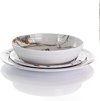 Elama 12-Piece Lightweight Melamine Dinnerware Set