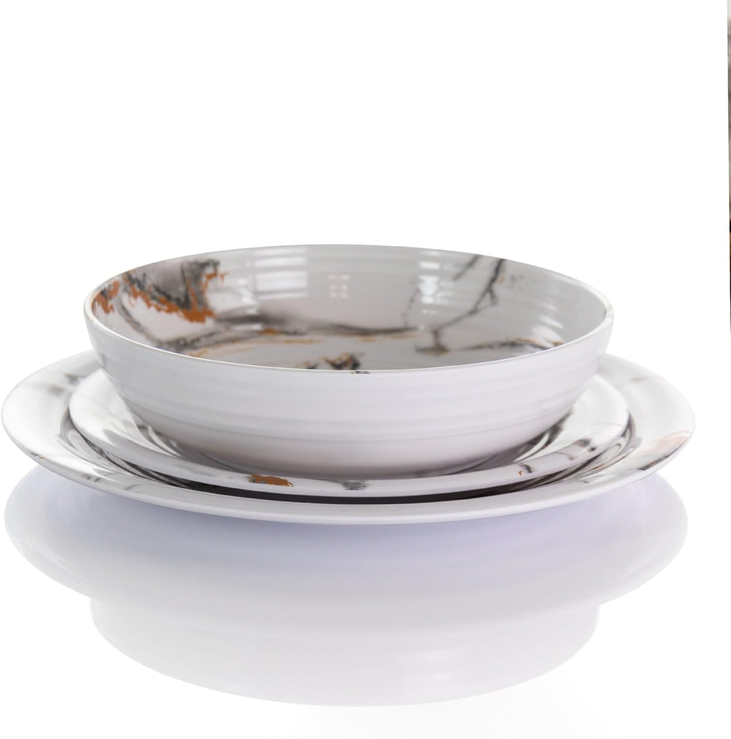 Elama 12-Piece Lightweight Melamine Dinnerware Set