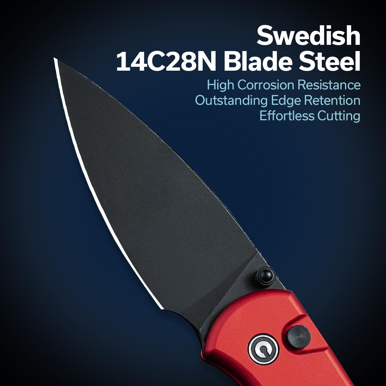 CIVIVI Qubit Pocket Folding Knife, Button Lock & Thumb Stud, 2.98" Blade, Aluminum Handle