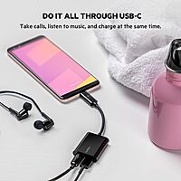 Belkin RockStar USB-C Audio + Charge Adapter, Headphone Adapter w/ USB-C 60W Power Delivery Fast Charging for iPhone