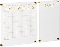 Martha Stewart Grayson Acrylic Wall Calendar and Notes Board with Dry Erase Marker