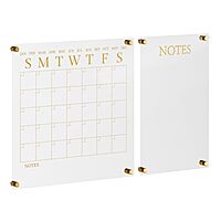 Martha Stewart Grayson Acrylic Wall Calendar and Notes Board with Dry Erase Marker