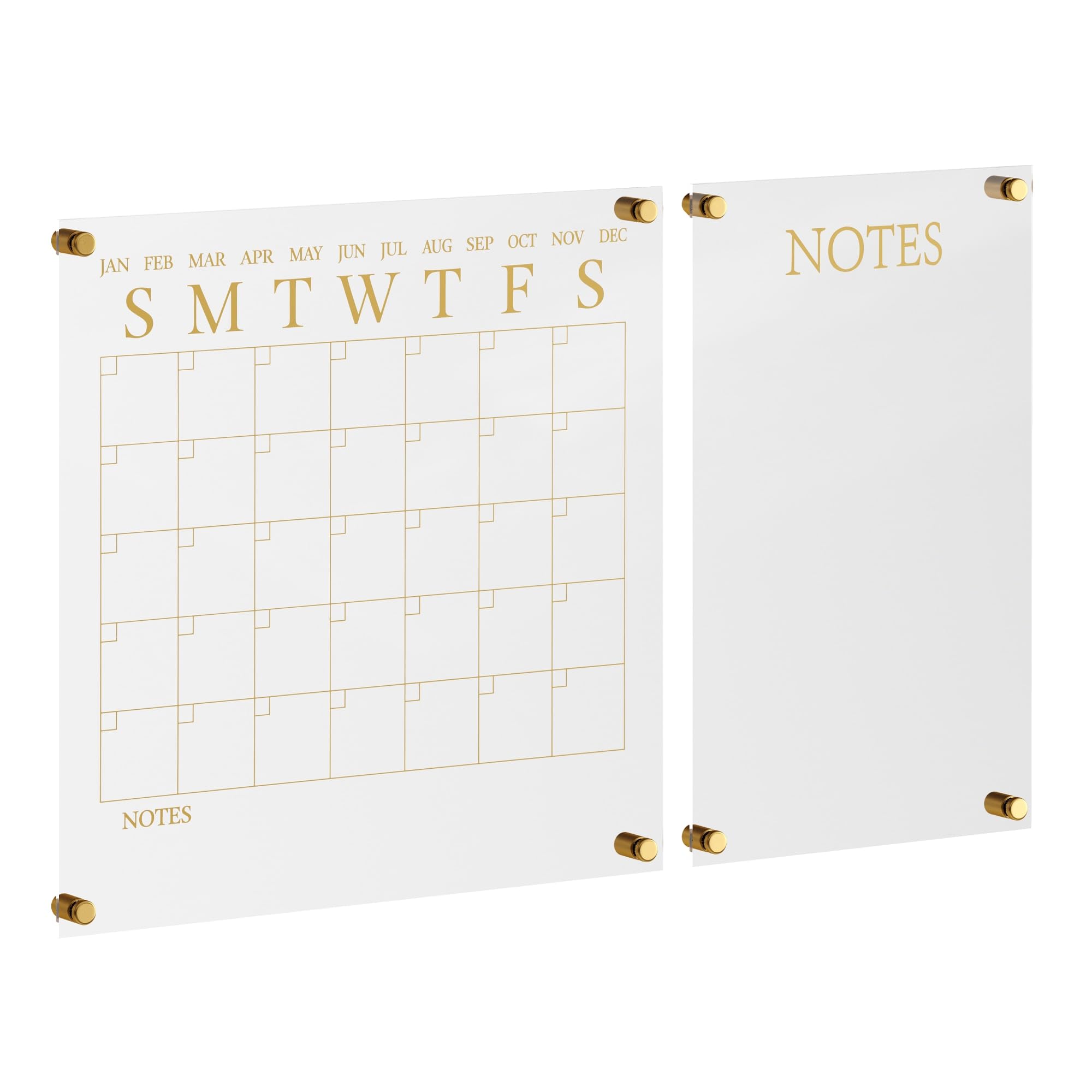 Martha Stewart Grayson Acrylic Wall Calendar and Notes Board with Dry Erase Marker