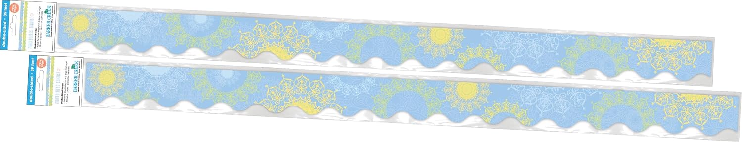 Barker Creek Double-Sided Scalloped Edge Border, Mindfulness Sunrise, Trim Out Bulletin Boards and Create Colorful Displays