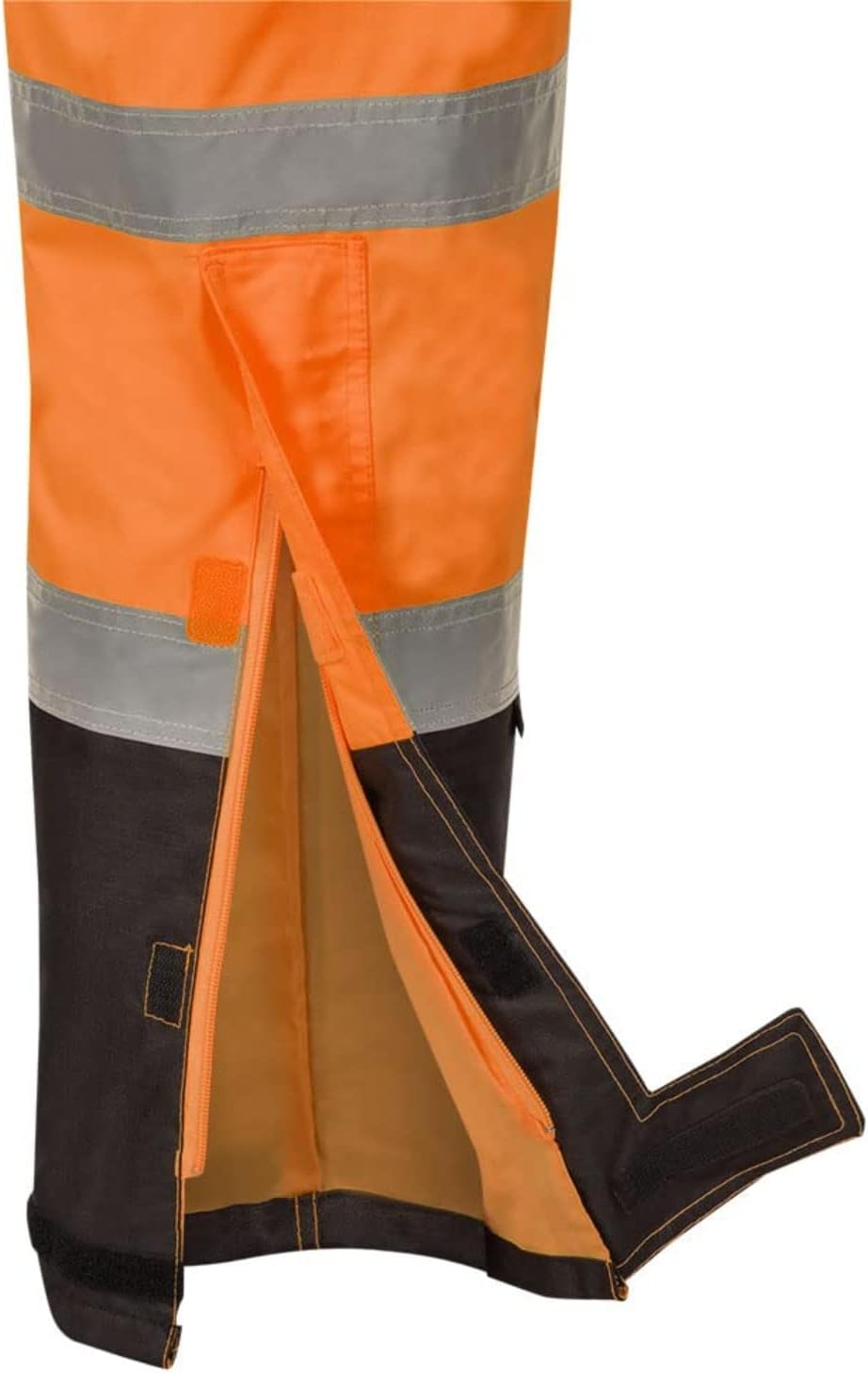 Pioneer Hi Vis Ripstop Waterproof Bib Pants/Overalls for Men - Reflective Safety Work Rain Pants