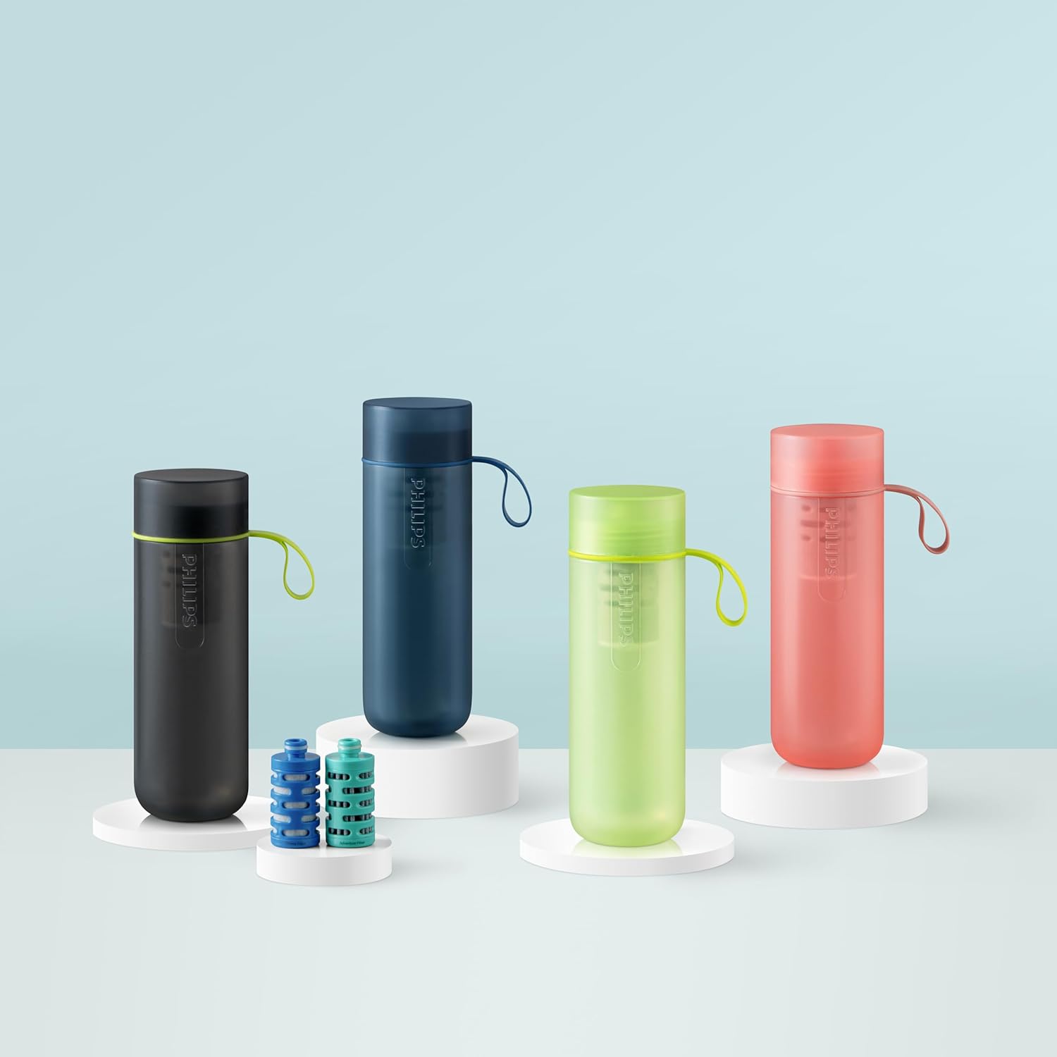 Philips Water GoZero Fitness Filters, Replacement Filter Cartridge, Activated Carbon Fiber Filter, for GoZero Active Bottle