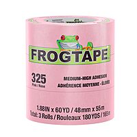 FrogTape 325 Pink High Temperature Performance Grade Masking Tape, Medium-High Adhesion, 48mm x 55m, 3 Rolls per Pack